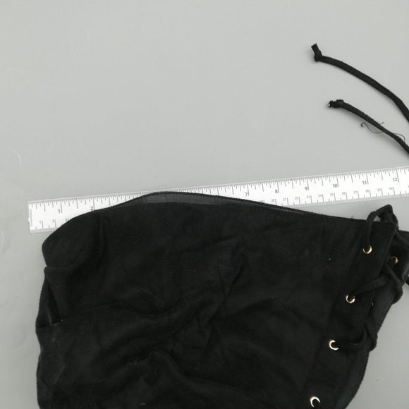 Nadia x FTF Womens Ophelia 17 Thigh High Boot Black Back Laces Zip High Heel 8W - Picture 5 of 10